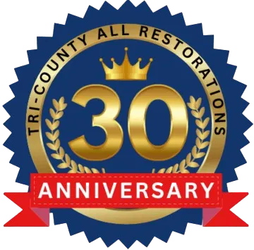 Tri-County All Restorations 30 years in business badge